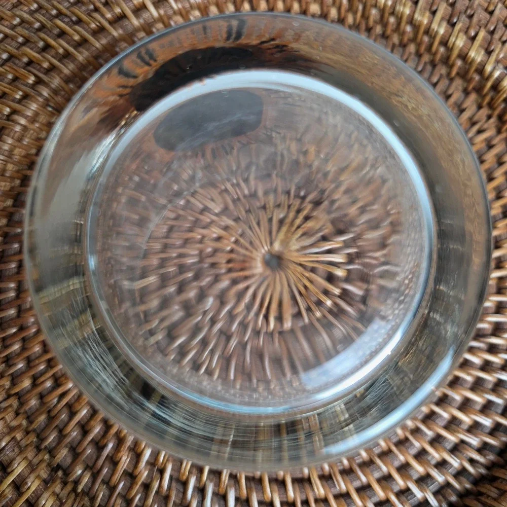 Vintage Set of 5 Mid-Century Modern Gold Medallion Whiskey Glasses Colorful